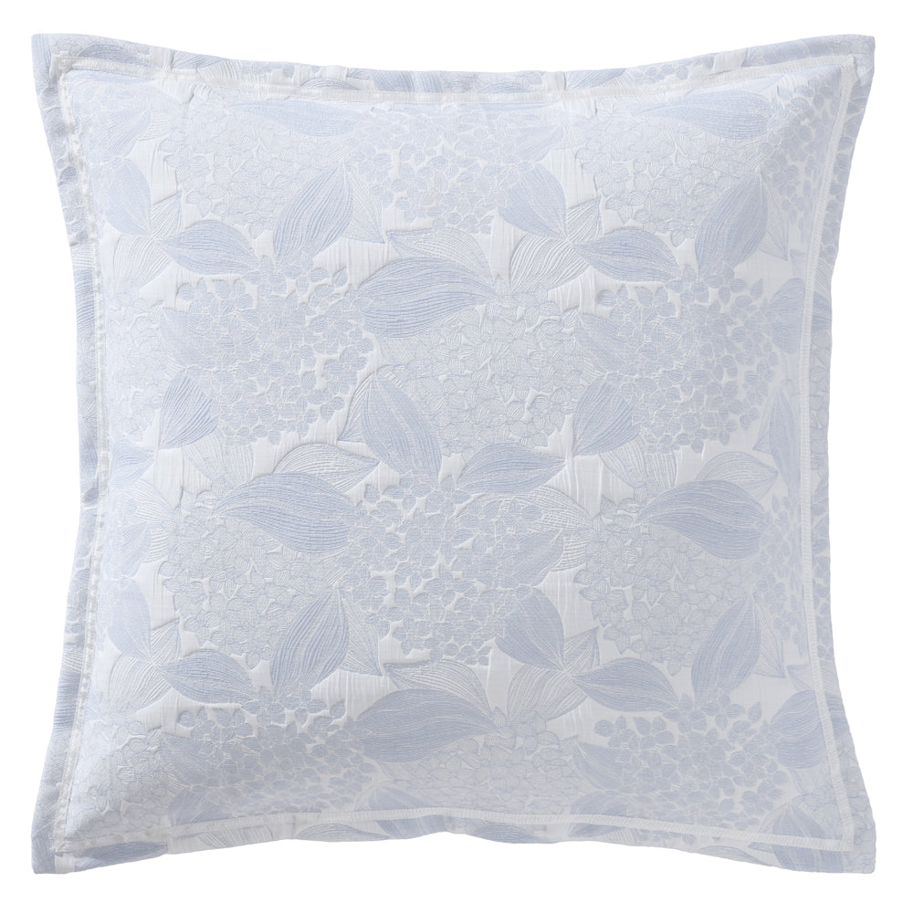 European-Style Hydrangea Chambray Decorative Pillowcase for Bedroom