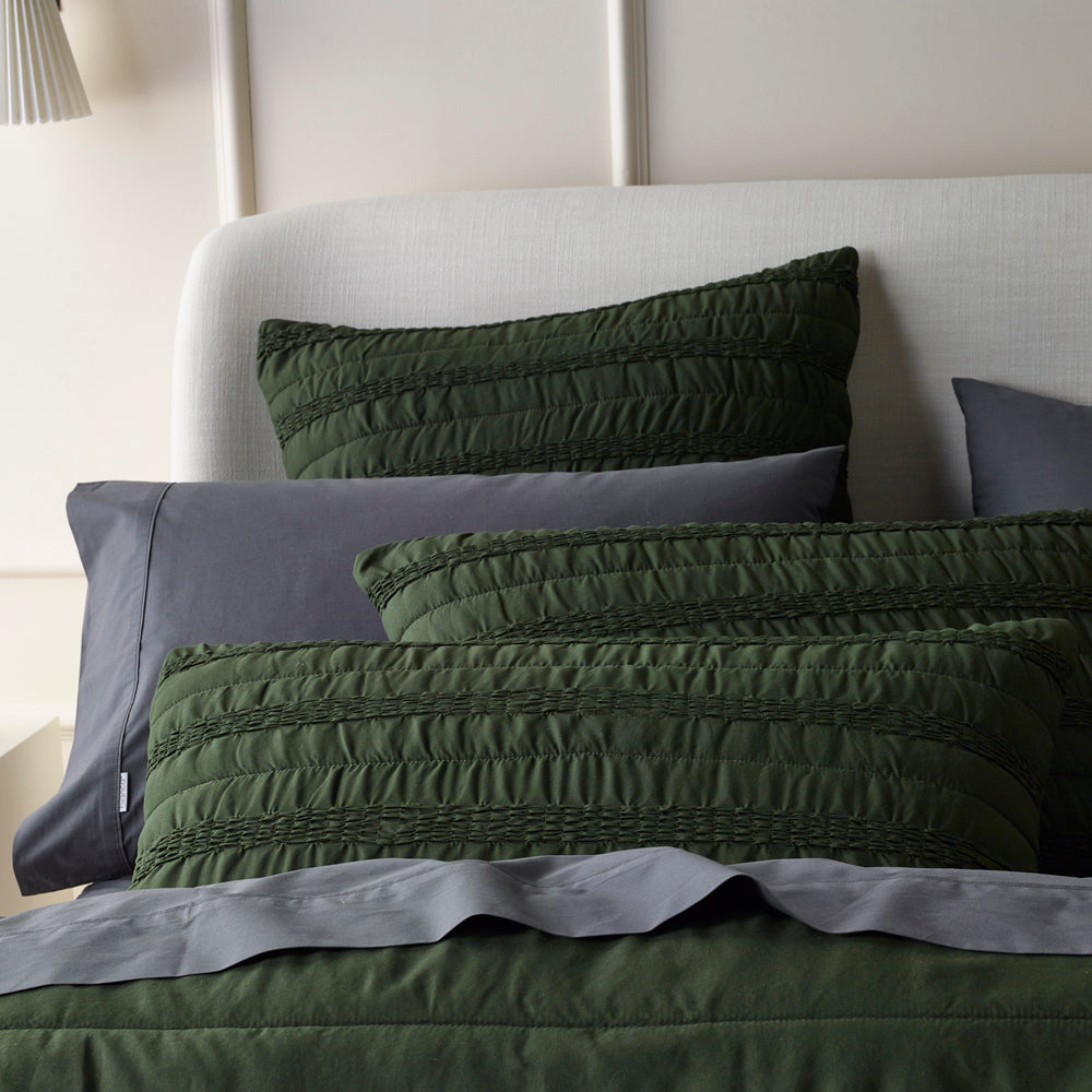 Stylish Vienna Forest Green Bedspread Set for Single Beds