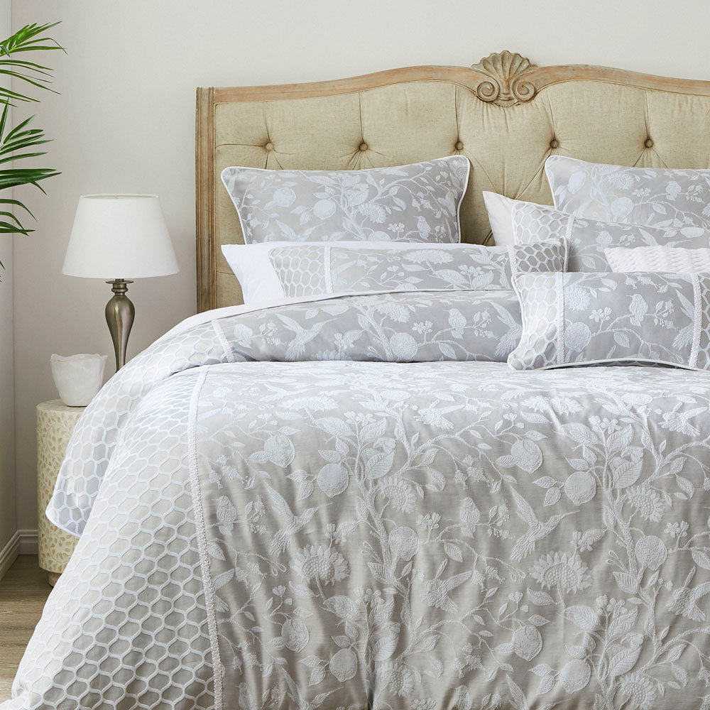 King Size Bed Philomena Dove Quilt Cover Set from Private Collection