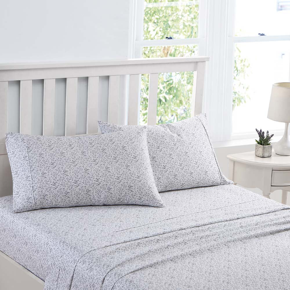 Laura Ashley Tierney Grey Single Bed Cotton Sateen Sheet Set - An Elegant Bedroom Addition