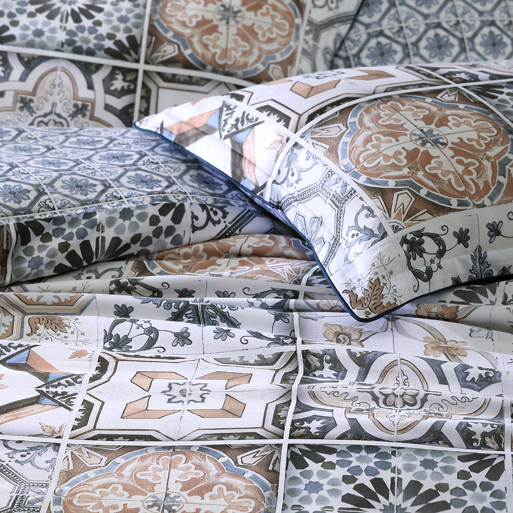 Luxurious Navy Quilt Cover Set for King - Sized Bed from the Private Collection Restore