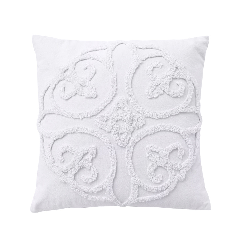 Exquisite Ella White Square Fully - Filled Decorative Cushion