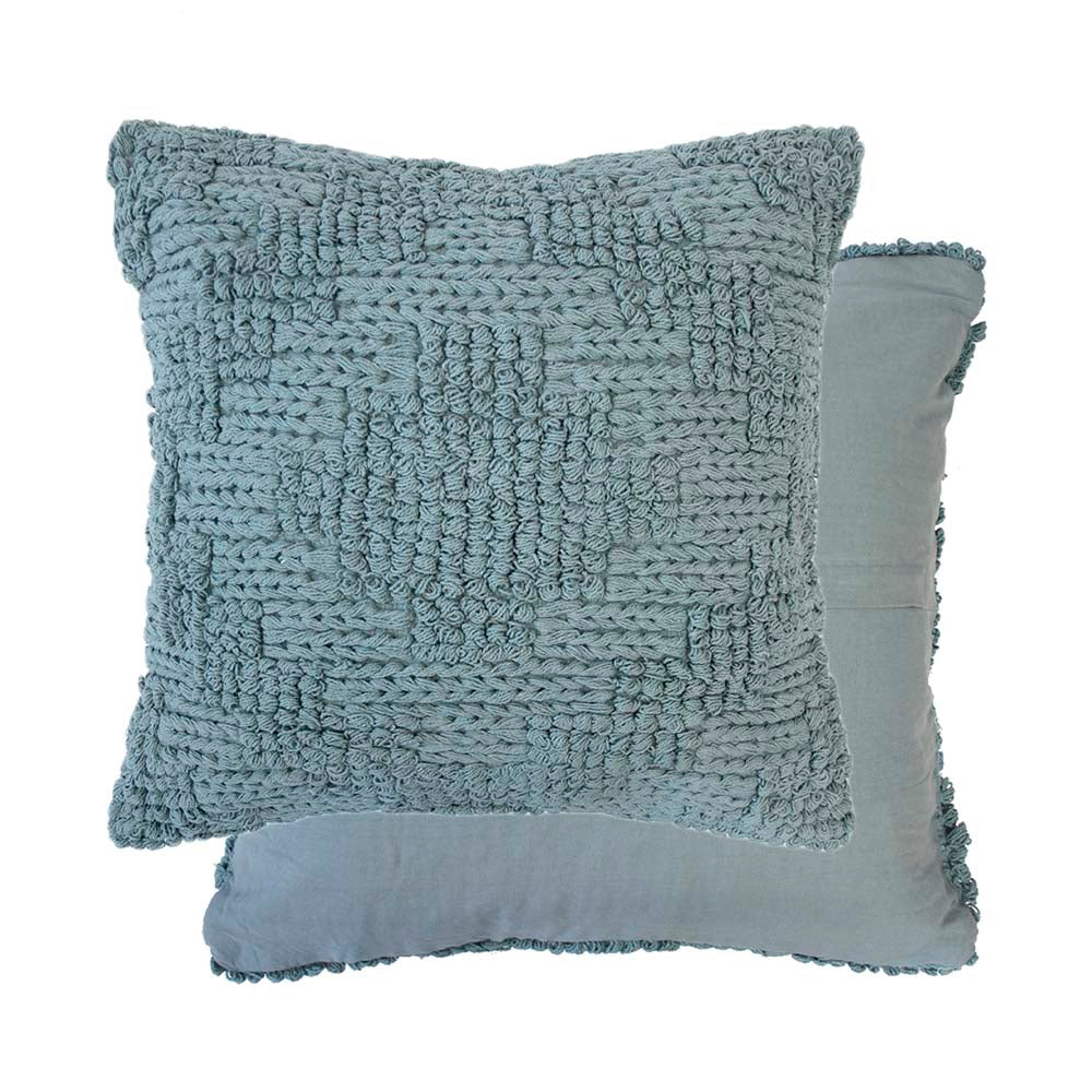 Bambury Remy Square Steel - Blue Filled Decorative Cushion