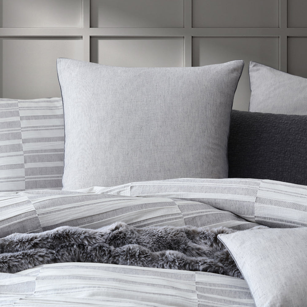 Logan and Mason's Balmoral Ash European Pillowcase with Piped Edge