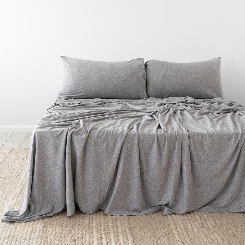 BedT Organica Luxury Grey King Single Bed Sheet Set for All - Season Comfort