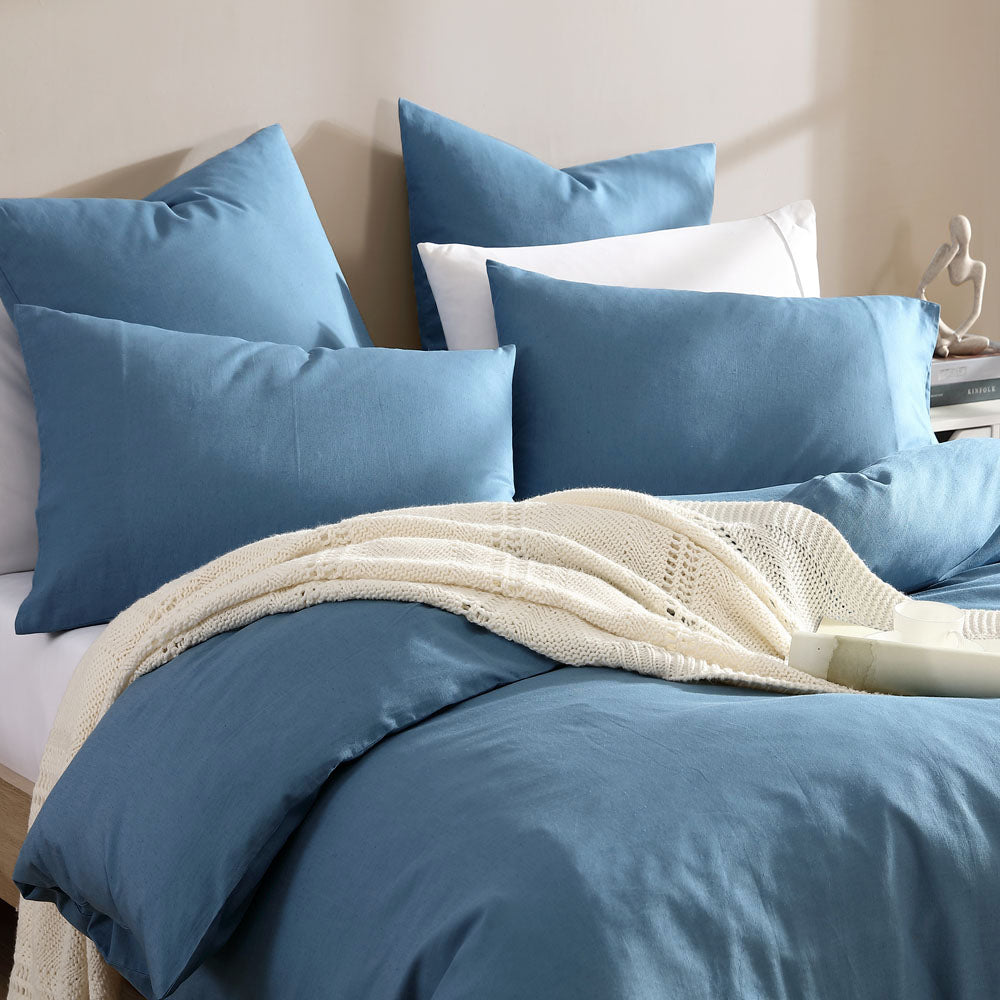 Exquisite Serene Denim Quilt Cover Set for King - Sized Bed | Bedroom Essential