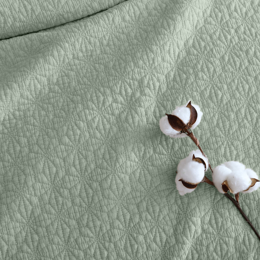 Stylish Kayo Sage Coverlet for Queen or King Size Beds