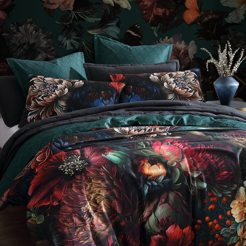 Logan and Mason Secret Garden Green Luxury Super King-Sized Quilt Cover Set