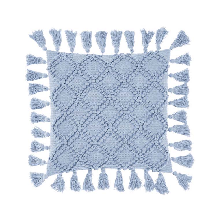 Linen House Square Decorative Circlet Sky Filled Cotton Cushion for Bedroom and Living Room