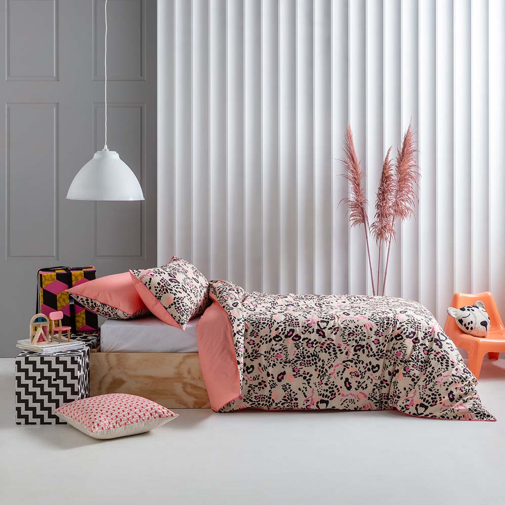 KAS Kids Double Bed Animal-Print Quilt Cover Set for a Jungle Bedroom