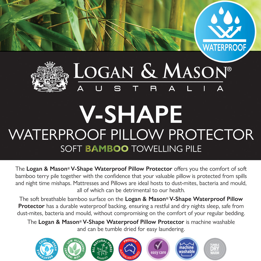 Waterproof V-Shape Bamboo Pillow Protector for Ultimate Comfort and Protection
