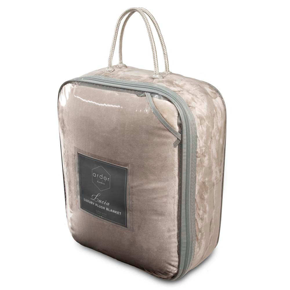 Lucia Soft and Cozy Stone Plush Blanket for Double Bed