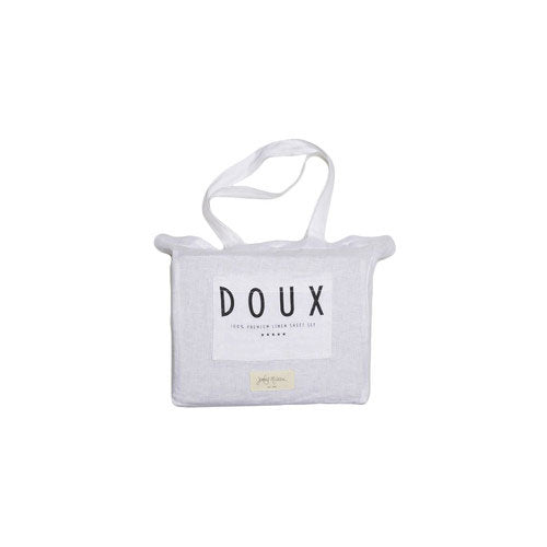 Jenny Mclean's Doux 100% Linen Luxury White King Bed Quilt Cover Set