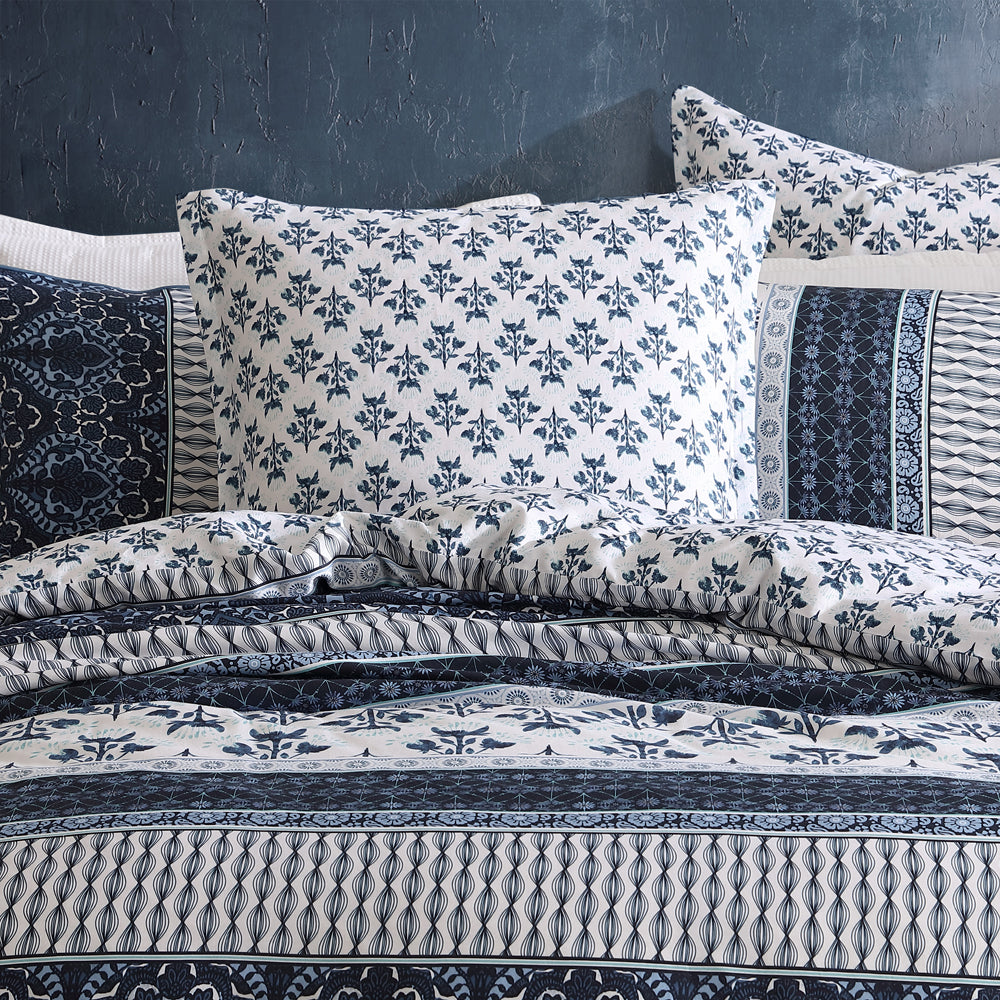 Super King Into The Blue Bohemian Quilt Cover Set