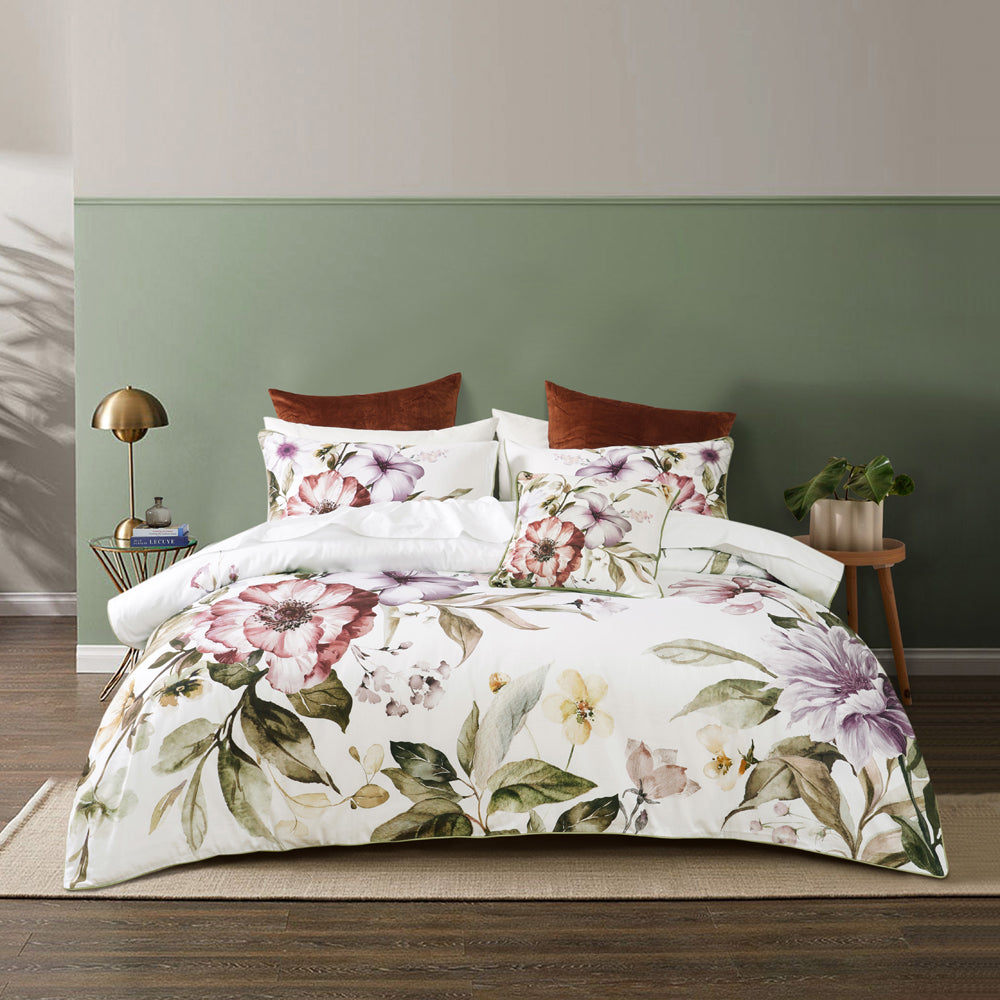 Minette All - Season Queen - Sized White Quilt Cover Set for Bedroom Decor