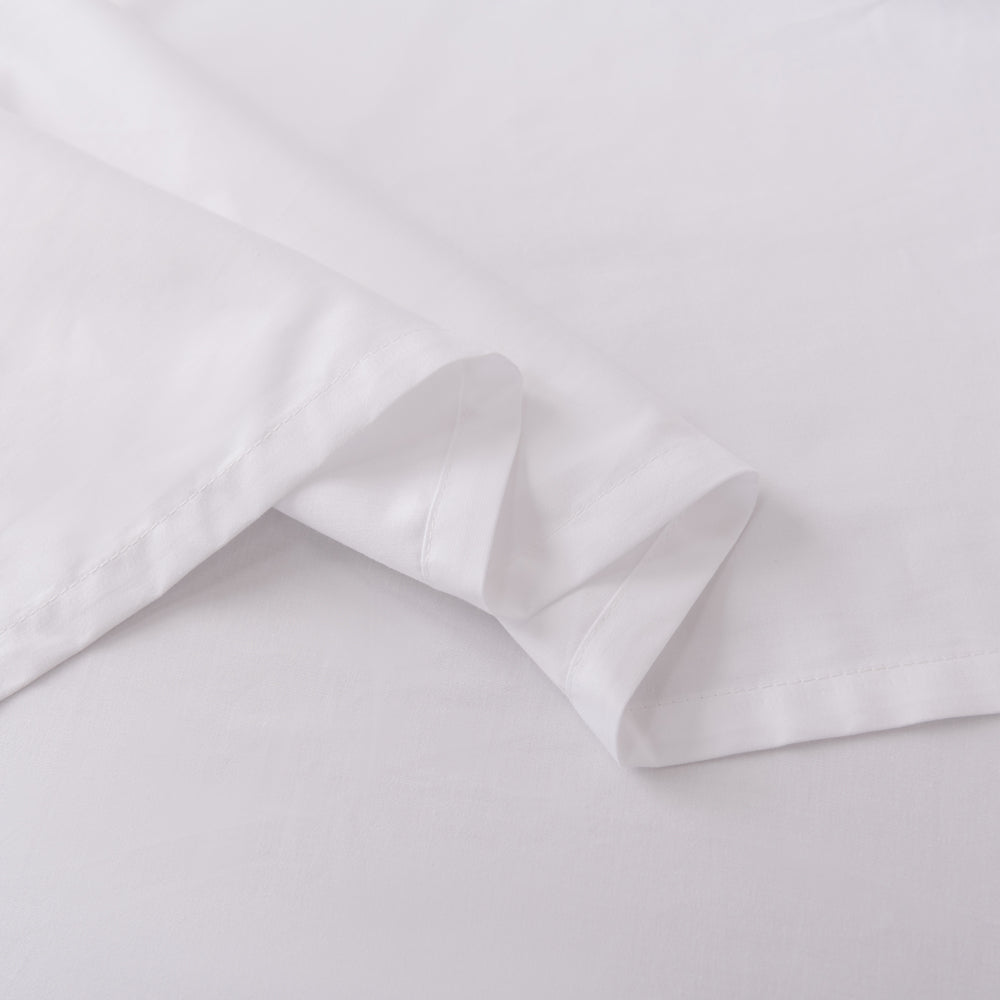 My Linen Casey 400 Thread Count 100% Cotton Sateen White Sheet Set for Single Bed (60cm)