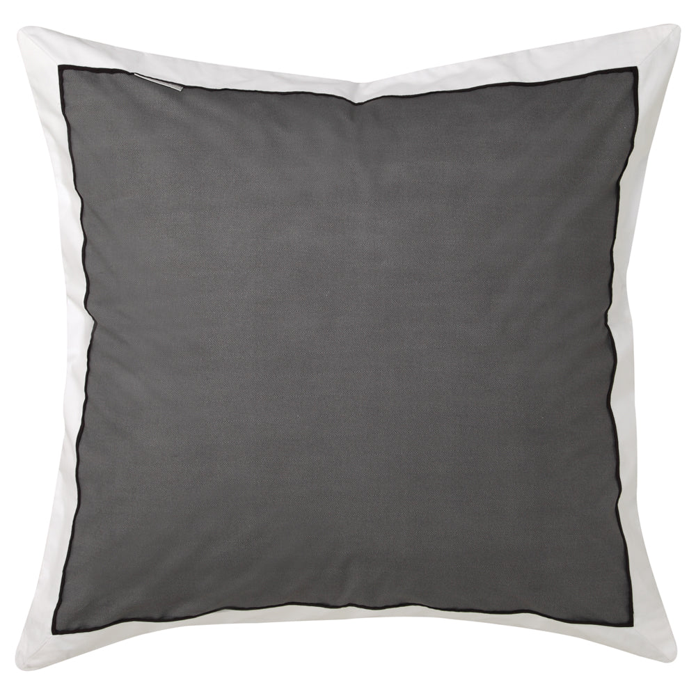 European Style Essex Charcoal Herringbone Pattern Pillowcase