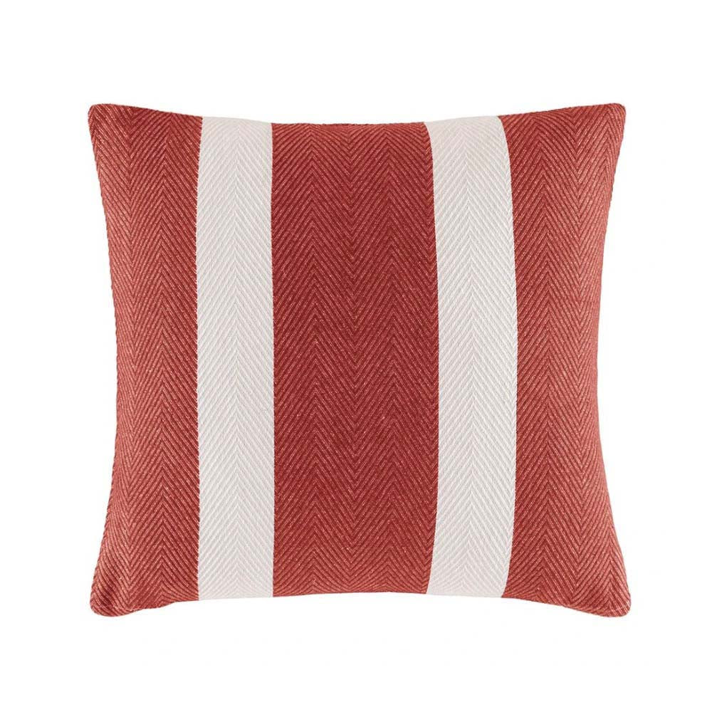 KAS Rusty Oldham Stripe Square Decorative Filled Cushion for Coastal Interior Design