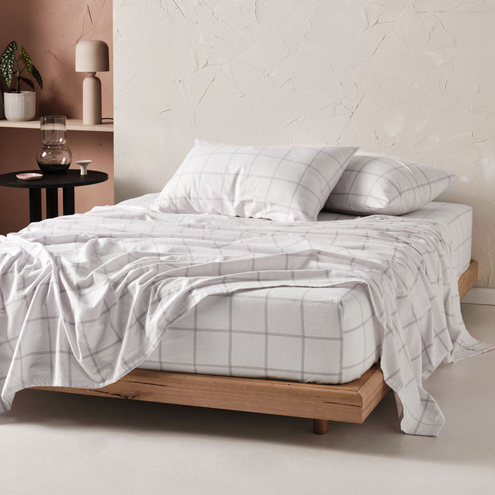 Single Bed Morella Smoke Soft Flannelette Sheet Set