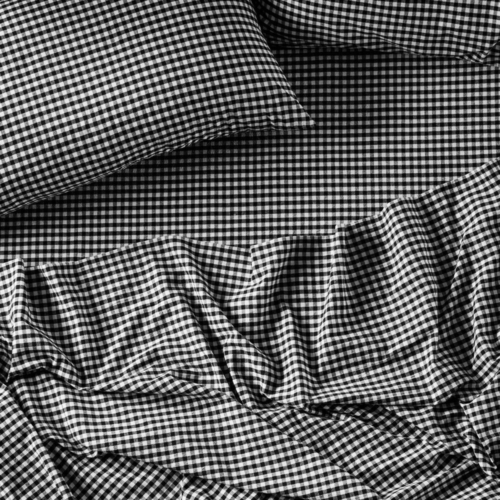Soft Washed Cotton Black Single Bed Sheet Set by Springsteen
