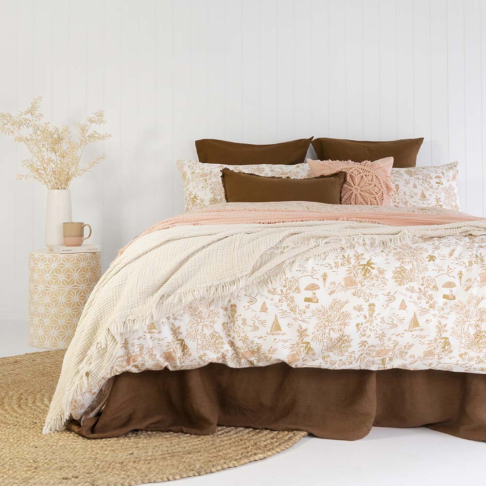 Bambury Paradise Enzyme-Washed Cotton Quilt Cover Set for Queen Size Bed