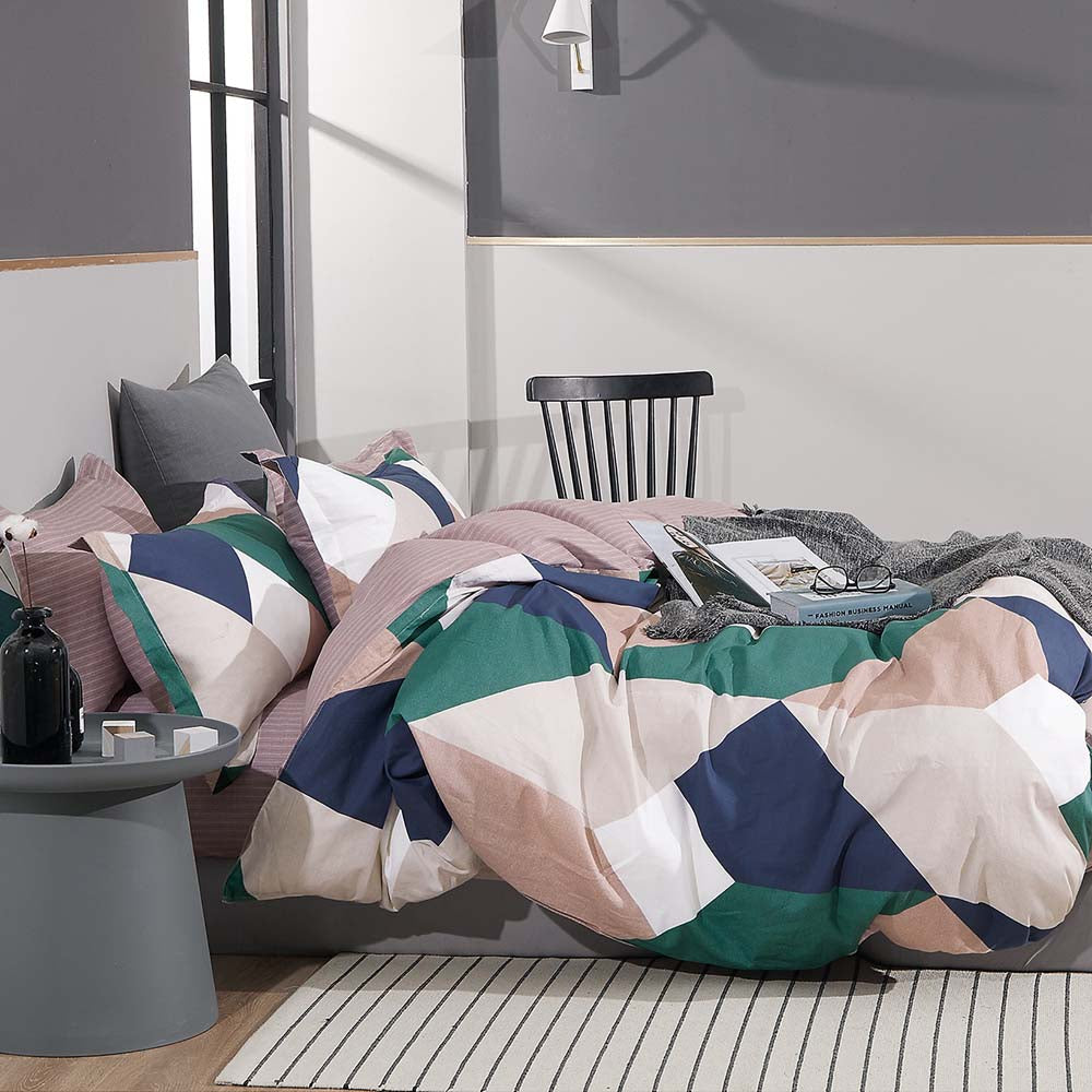 Ardor Finn Multi - Colorful King - Sized Bed Quilt Cover Set