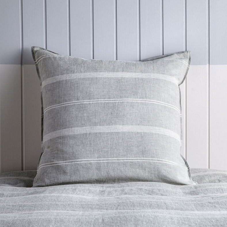 Contemporary Balmoral Linen-Cotton Blend Neutral European Pillowcase
