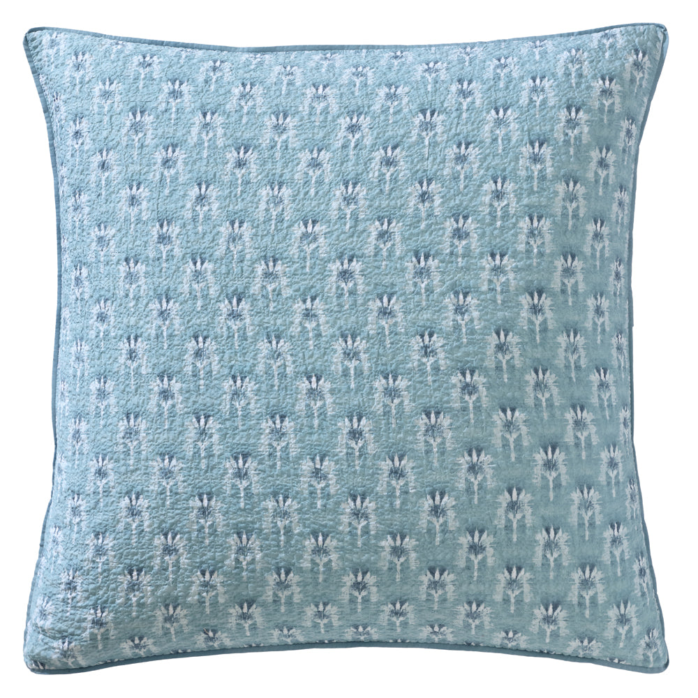 Santa Fe Teal European Pillowcase with Crinkle Texture and Coastal Pattern