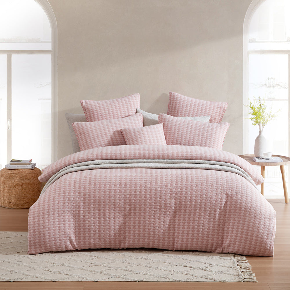 Frankie Blush Queen - Size Quilt Cover Set for a Stylish Bedroom