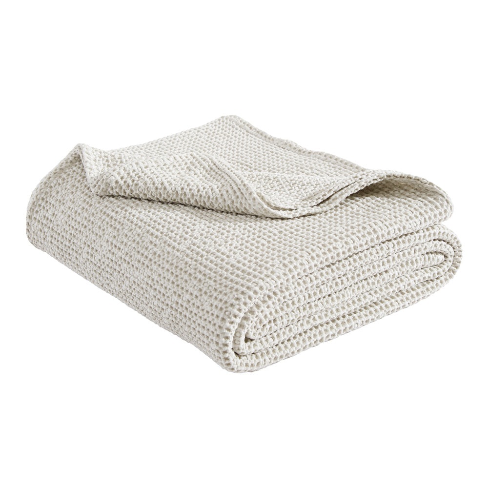 Stylish Stone Urban Waffle Blanket for Queen or King Beds