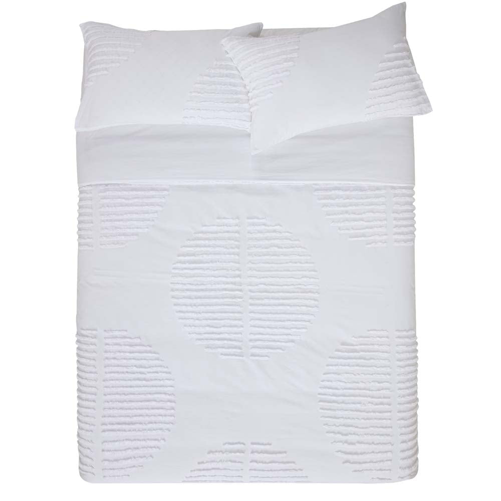 KAS Elegant White Barlow Quilt Cover Set for Queen - Sized Bed