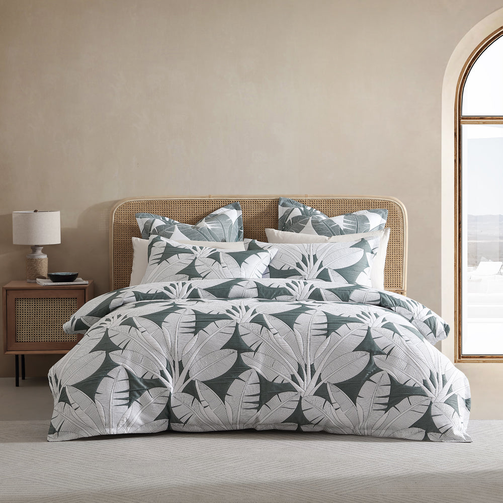 Lagos Olive Luxury King Bed Quilt Cover Set for a Tropical Retreat