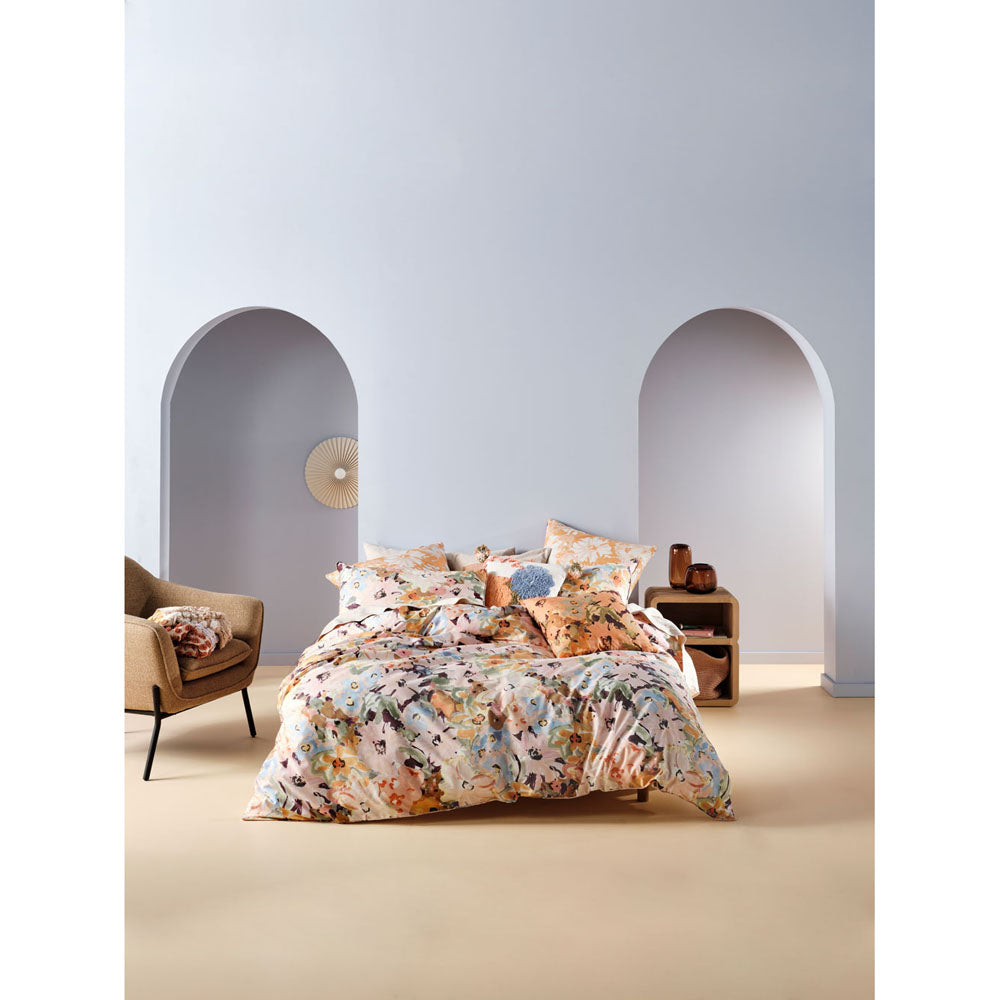 Linen House Fergie Peony Double Bed Quilt Cover Set with Vibrant Floral Design