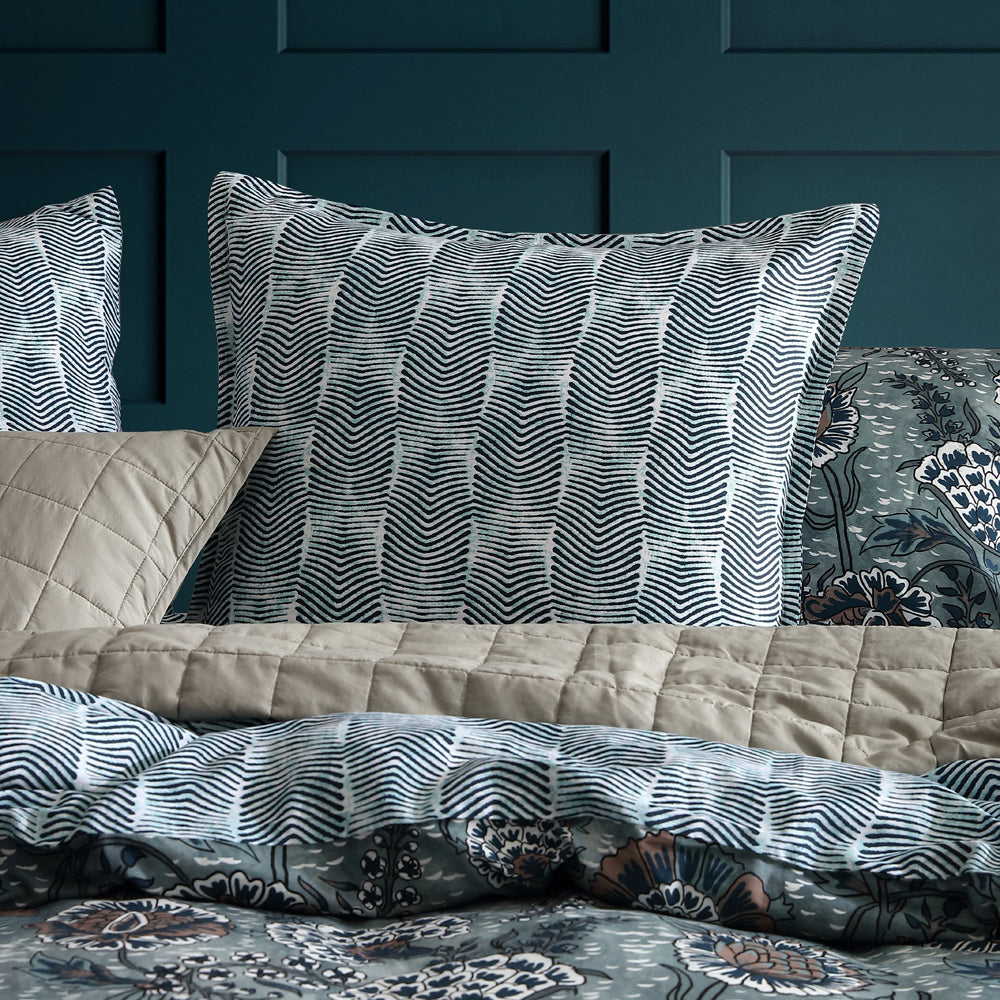 King Size Cape Conran Teal Floral Quilt Cover Set