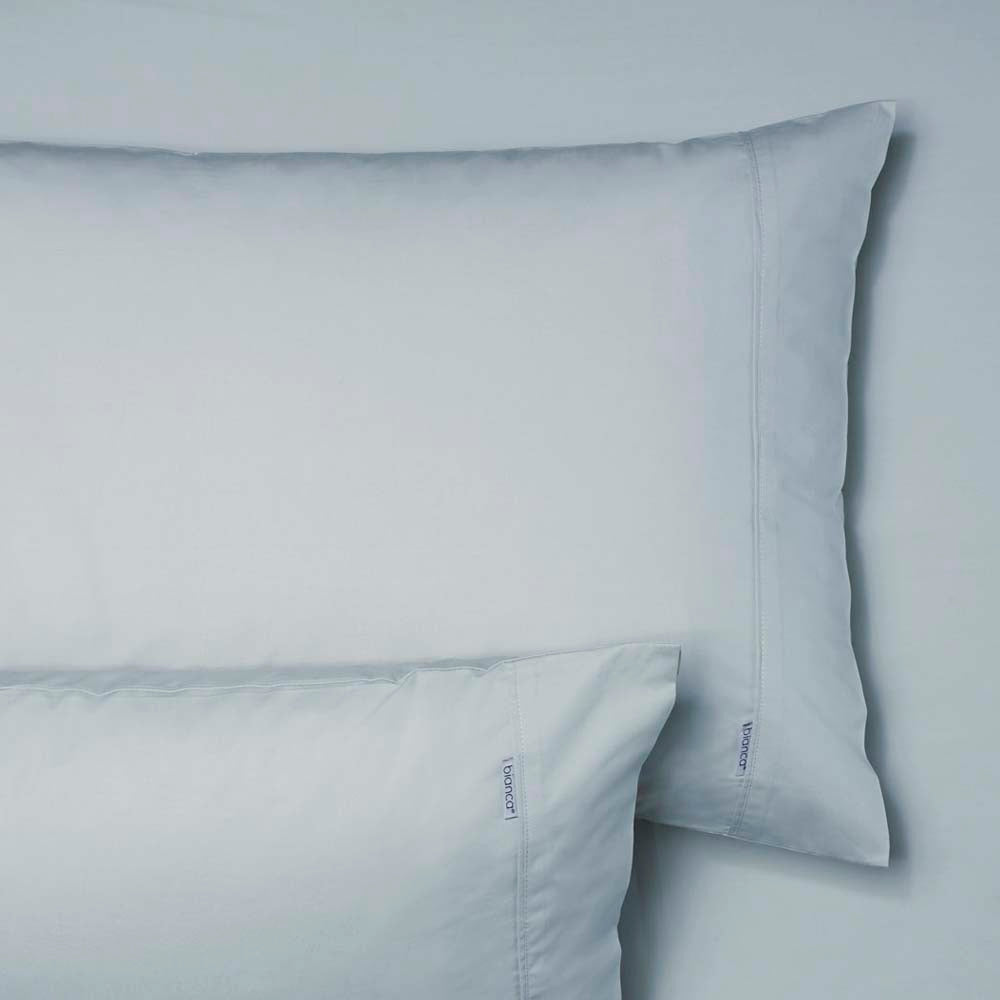 Heston King Single Bed Set - 100% Cotton Percale Fitted Sheet and Pillowcase Combo in 300 Thread Count Steel Blue