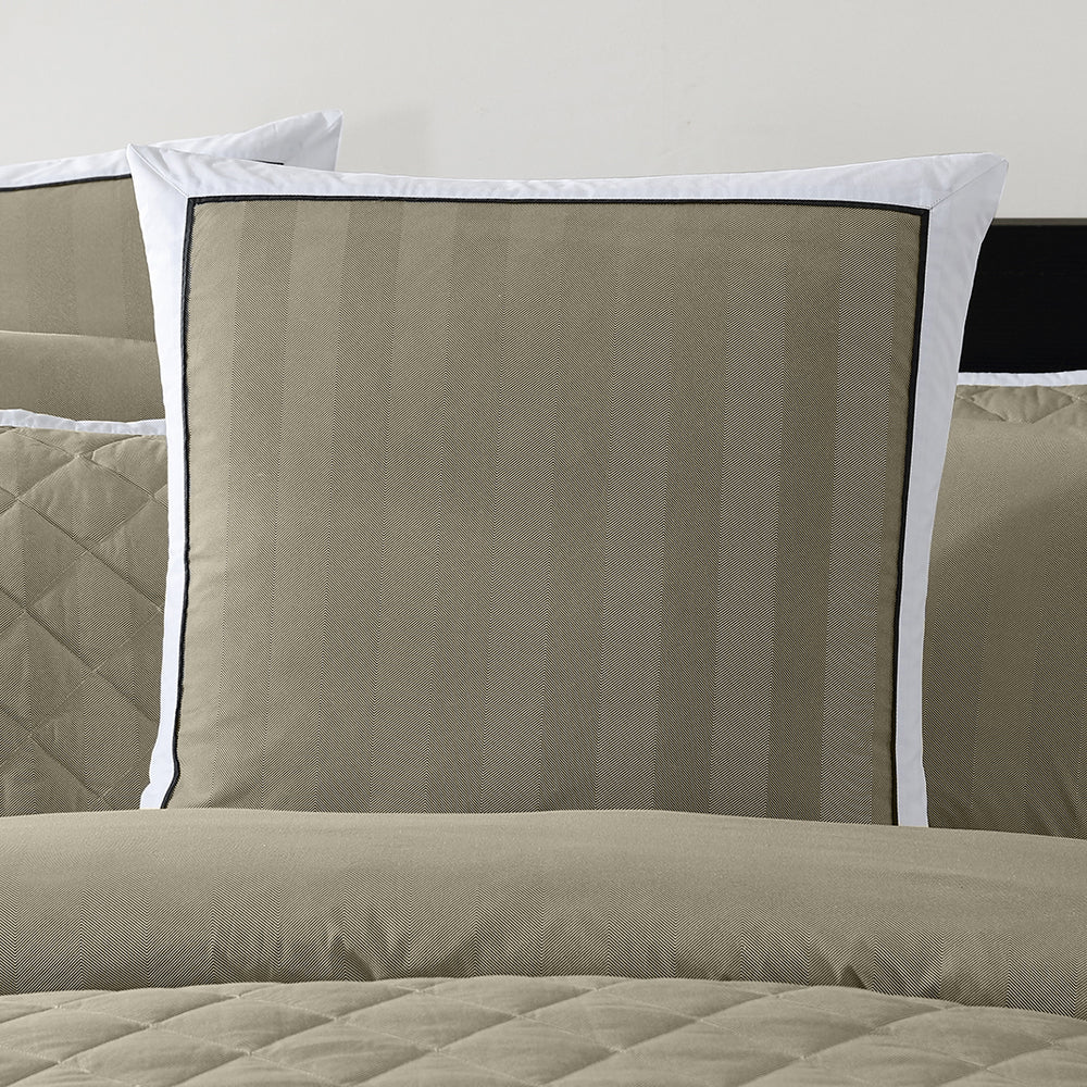 European Pillowcase in Essex Olive with Stylish Design