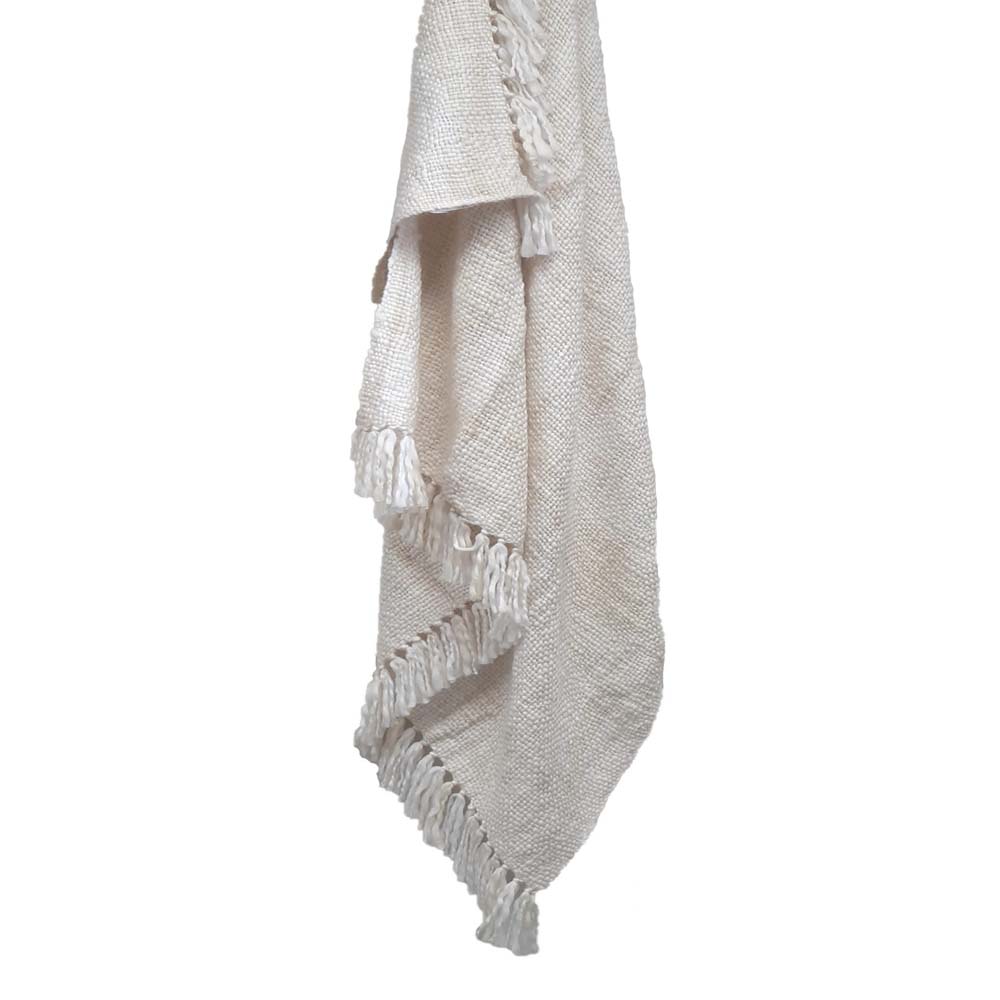 Oslo Natural Premium Quality 100% Acrylic Colorful Knitted Throw with Stylish Fringes