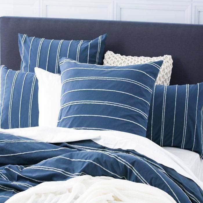 Elegant Hudson Blue Vintage - Washed Chenille European Pillowcase