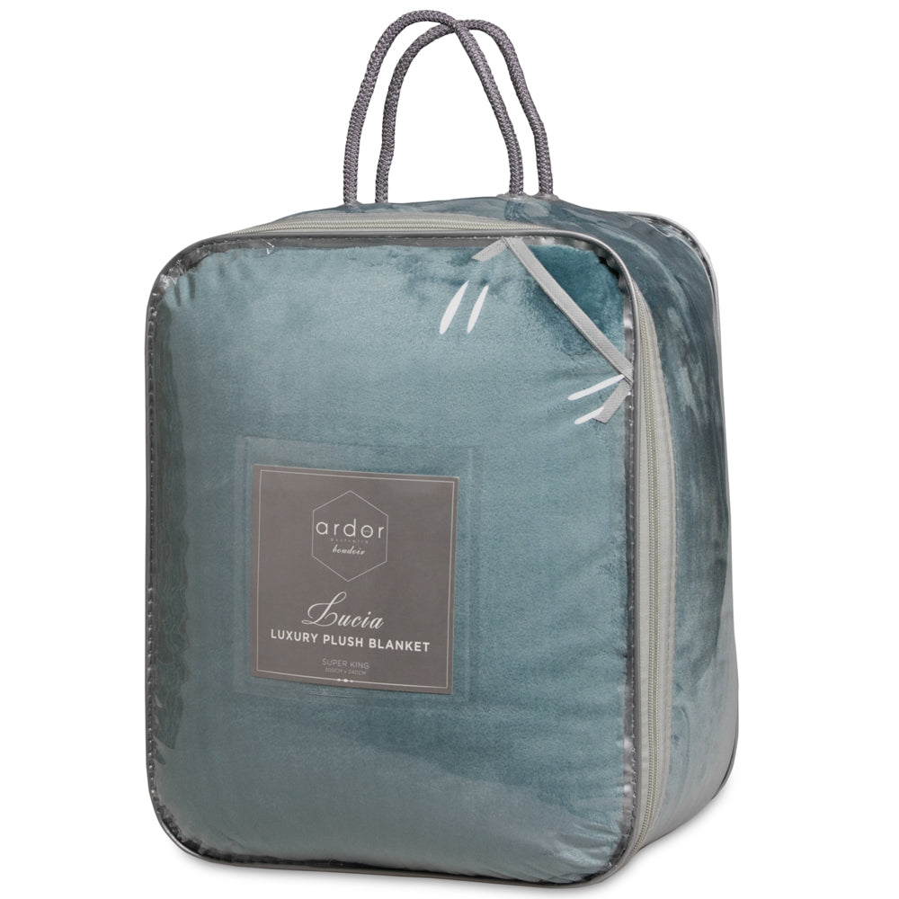 Ardor Boudoir Lucia Super-Soft and Cosy Plush Blanket in Stormy Sea Design for Queen-Size Bed