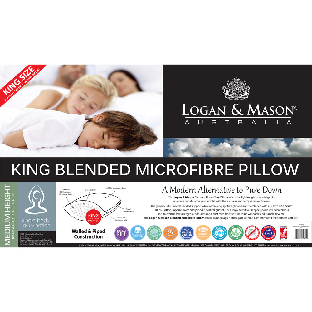 High - Quality Blended Microfibre Pillow for King - Sized Beds