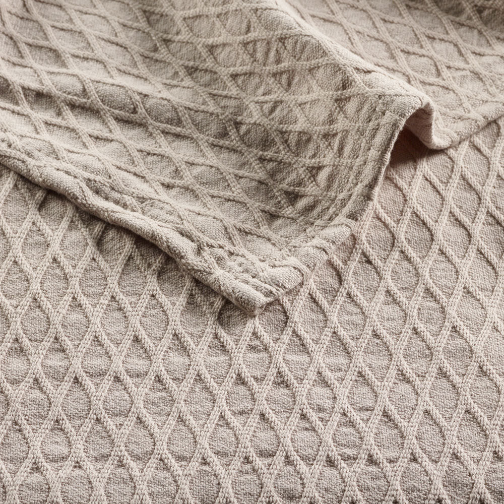 Gosford Stone Soft 100% Cotton Blanket for Queen or King Size Beds