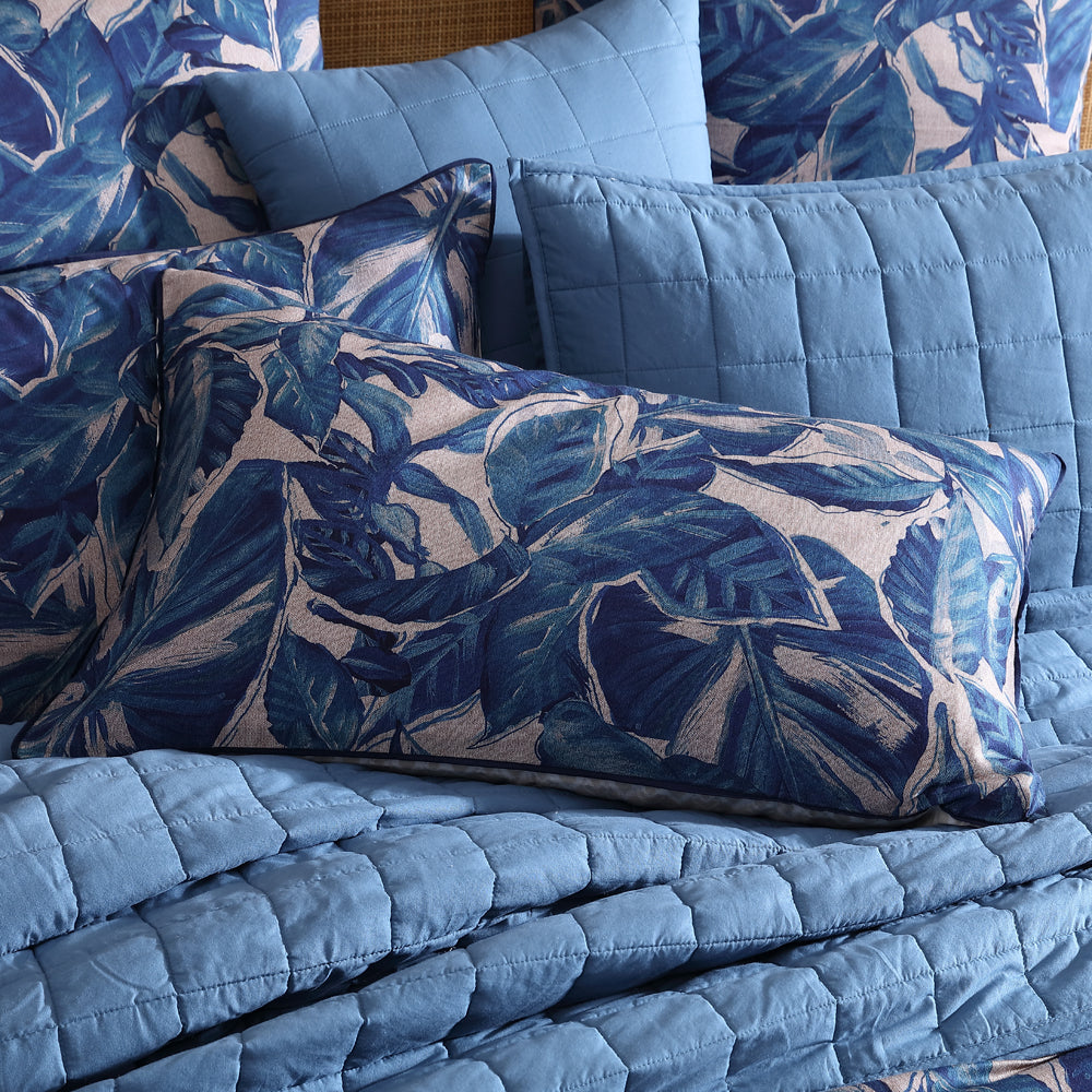Logan and Mason Elio Blue Super King Size Quilt Cover Set for Bedrooms