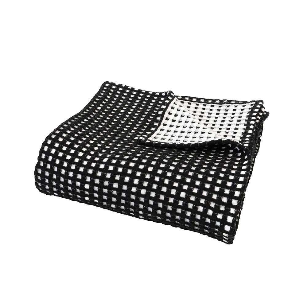 Bambury Luxury Black Reversible Dora Throw Blanket