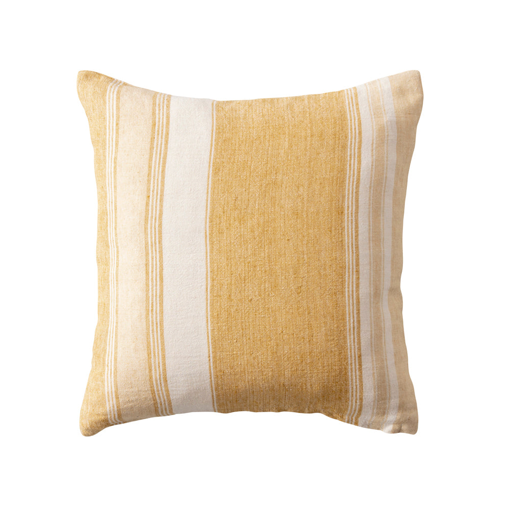 KAS Brand Brooks Mustard-colored Square-shaped Filled Decorative Cushion for Interior Decoration