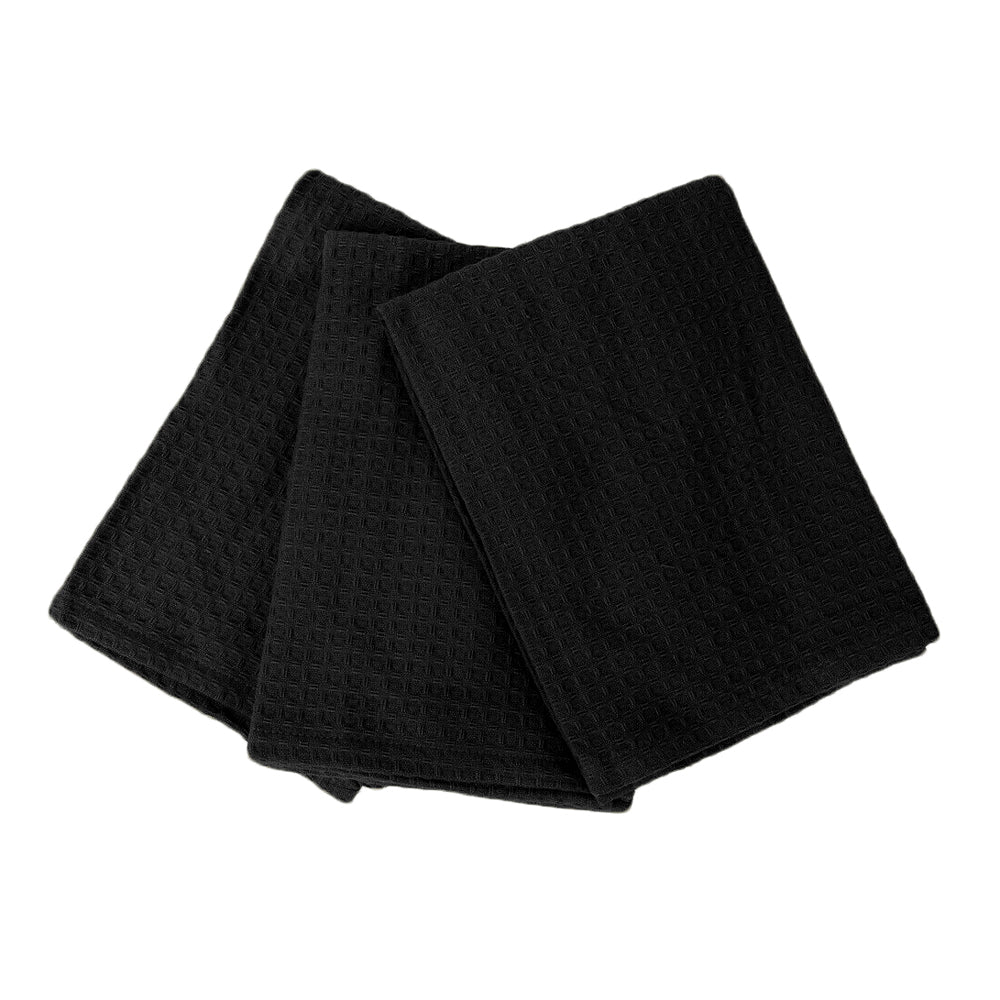 RANS Black London Waffle Tea Towels | 3-Piece Set