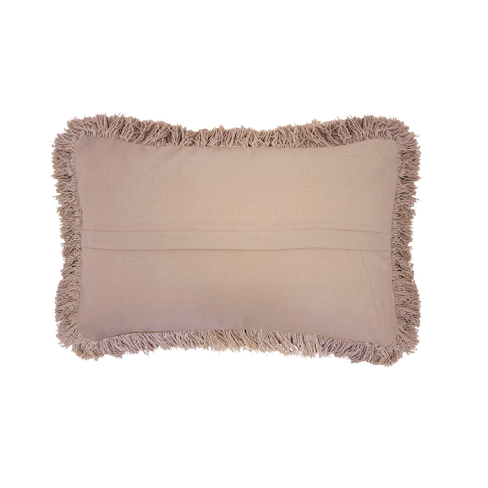 Bambury Watson Latte Rectangular Long - Filled Fringed Cushion