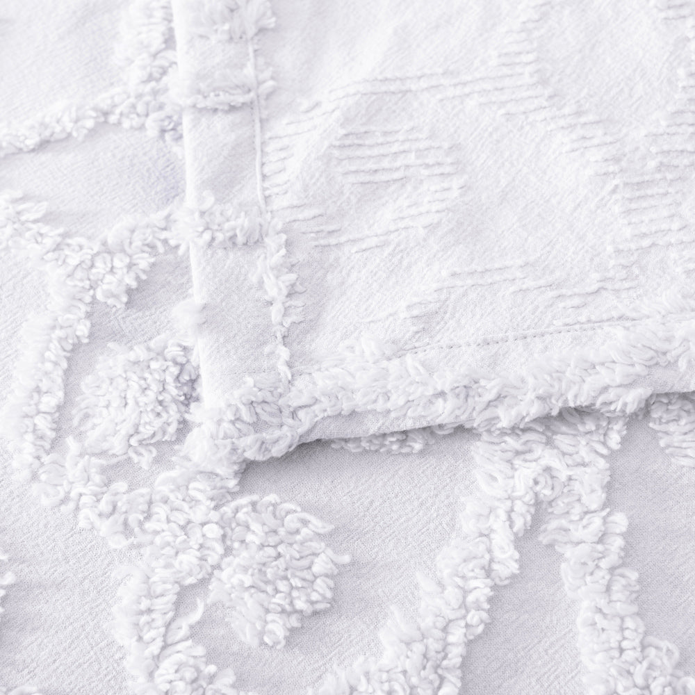 Ella Soft Cotton King Single Bedspread Set in Blush and White