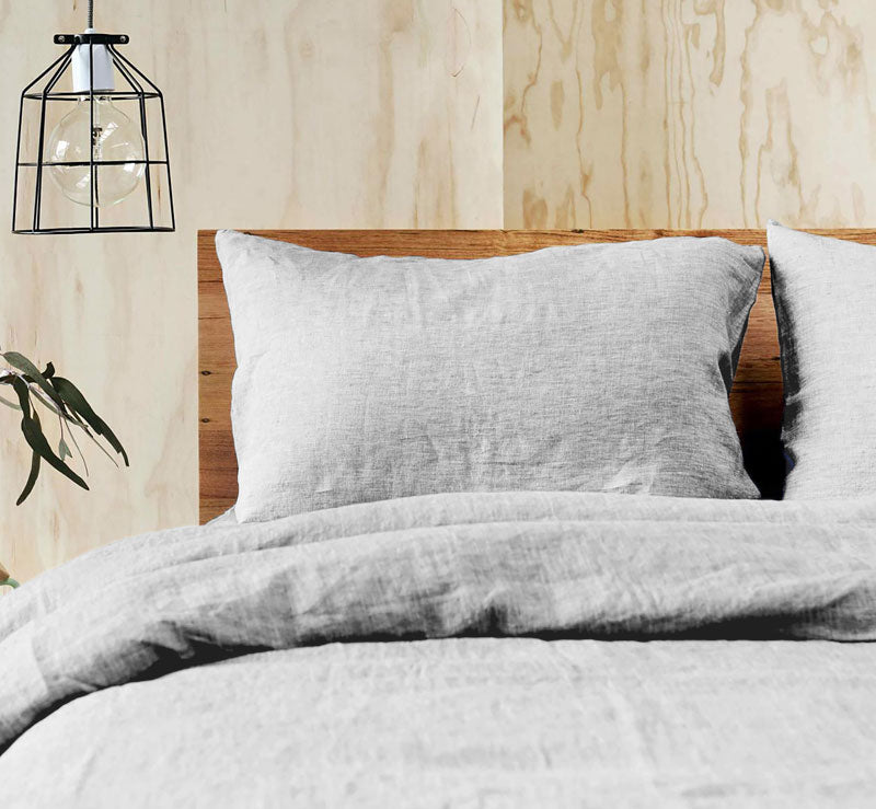 Jenny Mclean's Doux 100% Linen Super King Grey Quilt Cover Set