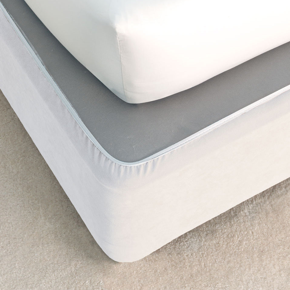 Super King White Bedwrap Valance with Durable Suede - like Fabric