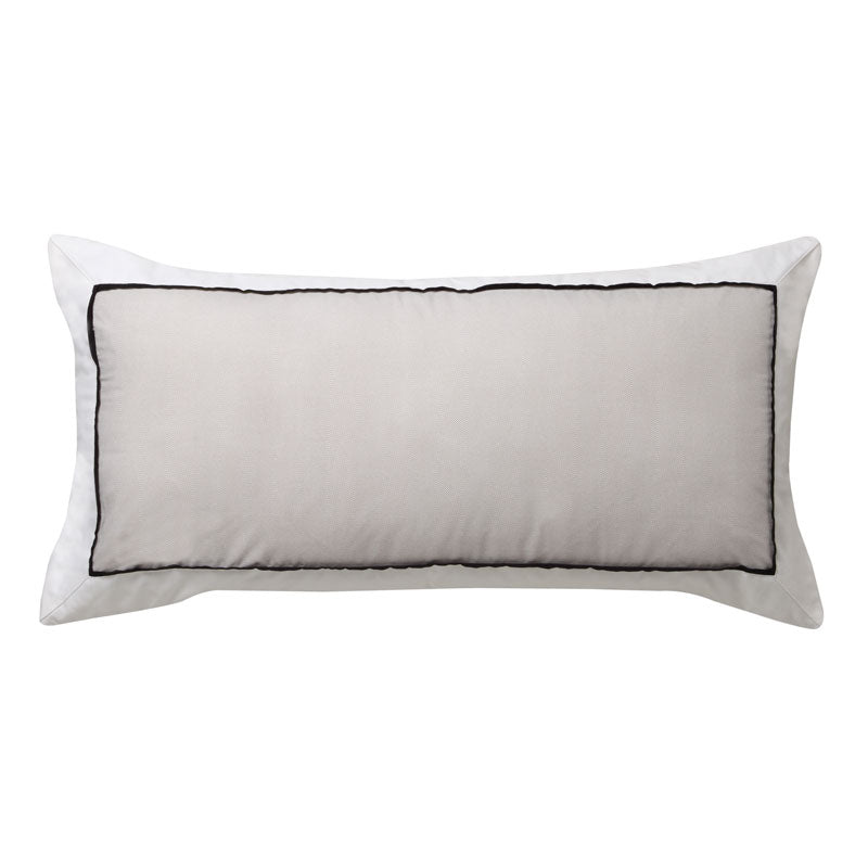 Long Filled Essex Stone Cushion with Elegant Herringbone Pattern